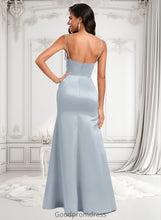 Load image into Gallery viewer, Jocelyn Trumpet/Mermaid Off the Shoulder Square Floor-Length Satin Prom Dresses With Ruffle HDOP0025883