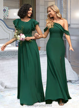 Load image into Gallery viewer, April Trumpet/Mermaid One-Shoulder Floor-Length Bridesmaid Dress With Split Front HDOP0012921