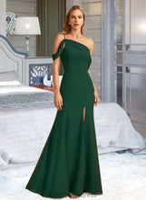 Load image into Gallery viewer, April Trumpet/Mermaid One-Shoulder Floor-Length Bridesmaid Dress With Split Front HDOP0012921