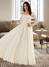 Load image into Gallery viewer, Monique A-Line Off-the-Shoulder Sweep Train Wedding Dress With Lace HDOP0013734