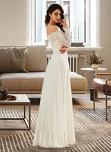 Load image into Gallery viewer, Monique A-Line Off-the-Shoulder Sweep Train Wedding Dress With Lace HDOP0013734