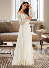 Load image into Gallery viewer, Monique A-Line Off-the-Shoulder Sweep Train Wedding Dress With Lace HDOP0013734