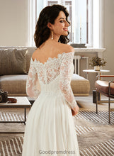 Load image into Gallery viewer, Monique A-Line Off-the-Shoulder Sweep Train Wedding Dress With Lace HDOP0013734