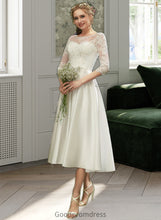 Load image into Gallery viewer, Taniya A-Line Illusion Tea-Length Wedding Dress With Lace HDOP0013741