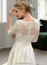 Load image into Gallery viewer, Taniya A-Line Illusion Tea-Length Wedding Dress With Lace HDOP0013741