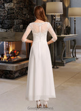 Load image into Gallery viewer, Danna A-Line Illusion Asymmetrical Wedding Dress With Lace HDOP0013749