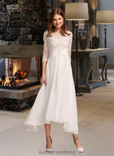 Load image into Gallery viewer, Danna A-Line Illusion Asymmetrical Wedding Dress With Lace HDOP0013749