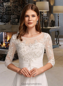 Danna A-Line Illusion Asymmetrical Wedding Dress With Lace HDOP0013749