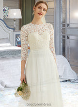 Load image into Gallery viewer, Lillie A-Line Scoop Neck Sweep Train Tulle Lace Wedding Dress HDOP0013753