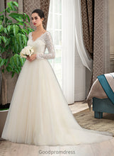 Load image into Gallery viewer, Brooke Ball-Gown/Princess V-neck Court Train Tulle Lace Wedding Dress HDOP0013756