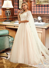 Load image into Gallery viewer, Kassandra Ball-Gown/Princess Scoop Neck Sweep Train Tulle Lace Wedding Dress HDOP0013760