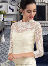 Load image into Gallery viewer, Sonia Sheath/Column High Neck Knee-Length Lace Wedding Dress HDOP0013781