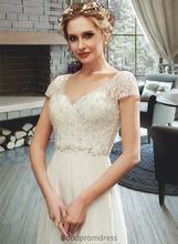 Load image into Gallery viewer, Aracely A-Line V-neck Floor-Length Wedding Dress With Lace Beading Sequins HDOP0013784