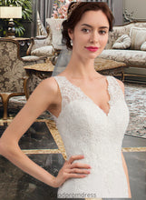 Load image into Gallery viewer, Sophia Trumpet/Mermaid V-neck Court Train Chiffon Wedding Dress HDOP0013788