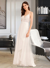 Load image into Gallery viewer, Jaylene A-Line V-neck Floor-Length Wedding Dress With Sequins HDOP0013797