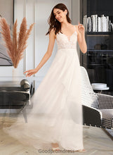 Load image into Gallery viewer, Jaylene A-Line V-neck Floor-Length Wedding Dress With Sequins HDOP0013797