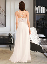 Load image into Gallery viewer, Jaylene A-Line V-neck Floor-Length Wedding Dress With Sequins HDOP0013797