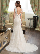 Load image into Gallery viewer, Adeline Trumpet/Mermaid V-neck Court Train Lace Wedding Dress HDOP0013804