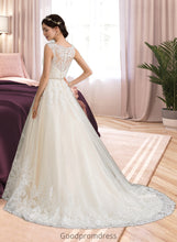 Load image into Gallery viewer, Sally Ball-Gown/Princess Sweetheart Court Train Tulle Wedding Dress With Beading Sequins HDOP0013813