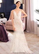 Load image into Gallery viewer, Wendy Trumpet/Mermaid V-neck Court Train Wedding Dress With Lace HDOP0013814