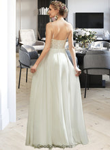 Load image into Gallery viewer, Anya A-Line V-neck Floor-Length Wedding Dress With Lace Split Front HDOP0013815