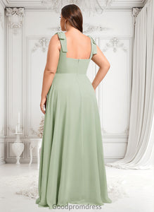 Eleanor A-line Square Floor-Length Chiffon Prom Dresses With Bow HDOP0025876