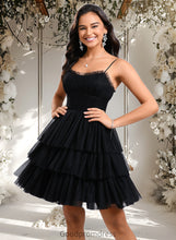 Load image into Gallery viewer, Makenna Ball-Gown/Princess Scoop Short Tulle Homecoming Dress With Pleated Ruffle HDOP0025648