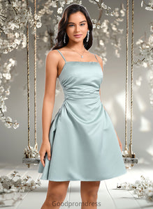 LuLu A-line Straight Short Satin Homecoming Dress HDOP0025643