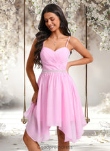 Load image into Gallery viewer, Mallory A-line Sweetheart Asymmetrical Chiffon Homecoming Dress With Beading HDOP0025690