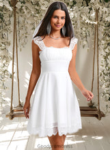 Load image into Gallery viewer, Cherish A-line Square Short Chiffon Homecoming Dress With Pleated HDOP0025666