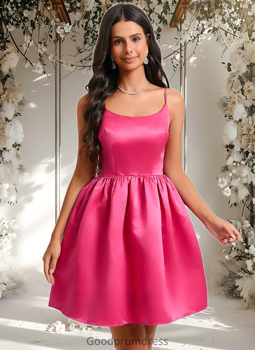 Erica Ball-Gown/Princess Scoop Short Satin Homecoming Dress HDOP0025714