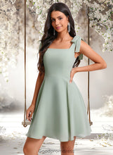 Load image into Gallery viewer, Princess A-line Square Short Chiffon Homecoming Dress With Bow HDOP0025655