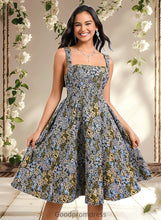 Load image into Gallery viewer, Madeleine A-line Square Knee-Length Jacquard Homecoming Dress With Bow HDOP0025687