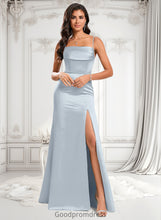 Load image into Gallery viewer, Jocelyn Trumpet/Mermaid Off the Shoulder Square Floor-Length Satin Prom Dresses With Ruffle HDOP0025883