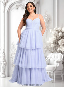 Rosie Ball-Gown/Princess Sweetheart Sweep Train Tulle Prom Dresses With Bow HDOP0025843