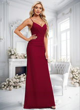 Load image into Gallery viewer, Lyla Trumpet/Mermaid V-Neck Floor-Length Chiffon Bridesmaid Dress HDOP0025825