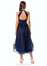 Load image into Gallery viewer, Aleena A-line Halter One Shoulder V-Neck Asymmetrical Tulle Cocktail Dress HDOP0022254