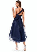 Load image into Gallery viewer, Aleena A-line Halter One Shoulder V-Neck Asymmetrical Tulle Cocktail Dress HDOP0022254