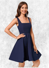 Load image into Gallery viewer, Tracy A-line Square Knee-Length Stretch Crepe Cocktail Dress HDOP0022272