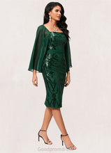 Load image into Gallery viewer, Marisol Sheath/Column Square Knee-Length Chiffon Lace Sequin Cocktail Dress HDOP0022281