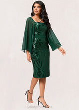 Load image into Gallery viewer, Marisol Sheath/Column Square Knee-Length Chiffon Lace Sequin Cocktail Dress HDOP0022281