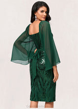 Load image into Gallery viewer, Marisol Sheath/Column Square Knee-Length Chiffon Lace Sequin Cocktail Dress HDOP0022281