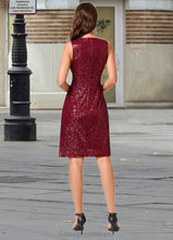 Load image into Gallery viewer, Leila A-line V-Neck Knee-Length Sequin Cocktail Dress With Sequins HDOP0022300