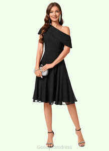 Kinley A-line One Shoulder Knee-Length Chiffon Cocktail Dress With Ruffle HDOP0022309