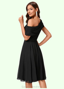 Kinley A-line One Shoulder Knee-Length Chiffon Cocktail Dress With Ruffle HDOP0022309