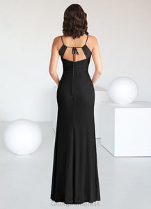 Ada Mermaid Bow Mesh Floor-Length Dress black HDOP0022715