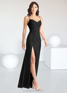 Ada Mermaid Bow Mesh Floor-Length Dress black HDOP0022715