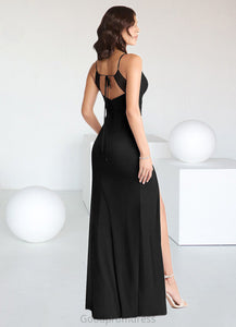 Ada Mermaid Bow Mesh Floor-Length Dress black HDOP0022715