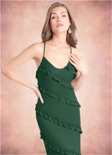 Load image into Gallery viewer, Abbey Mermaid Mesh Floor-Length Dress Dark Green HDOP0022739