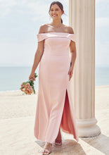 Load image into Gallery viewer, Trumpet/Mermaid Off-the-Shoulder Sleeveless Floor-Length Stretch Crepe Plus Size Bridesmaid Dresses Brooke HDOP0025261